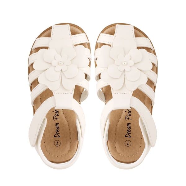 Toddler Girls Closed-Toe Sandals - MILKY WHITE - 5